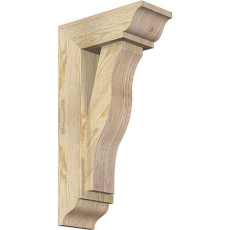 Ekena Millwork Funston Traditional Rough Sawn Bracket w/ Offset Brace, Douglas Fir, 6"W x 14"D x 26"H BKT0604X14X26FST01RDF